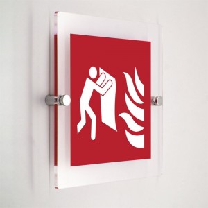 Coperta antifiamma - in plexiglass trasparenti da parete F016