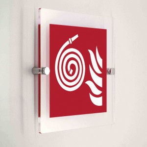 Manichetta antincendio non collegata - in plexiglass trasparenti da parete F019