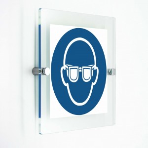 Occhiali protettivi obbligatori - in plexiglass trasparenti da parete M004