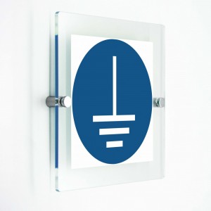 Messa a terra obbligatoria - in plexiglass trasparenti da parete M005