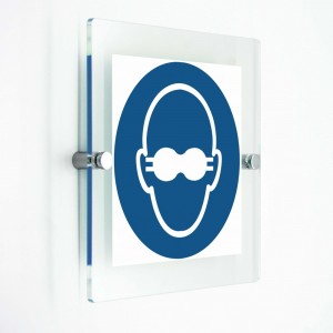 Occhiali con lenti opache obbligatori - in plexiglass trasparenti da parete M007