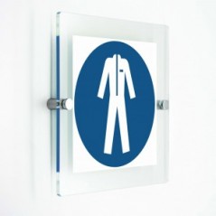 Indossare gli indumenti protettivi - in plexiglass trasparenti da parete M010