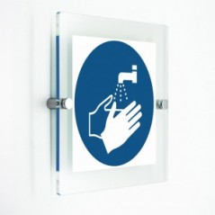 Lavarsi le mani - in plexiglass trasparenti da parete M011