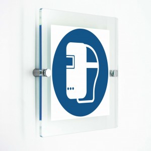 Maschera per saldatura obbligatoria - in plexiglass trasparenti da parete M019