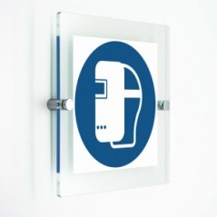 Maschera per saldatura obbligatoria - in plexiglass trasparenti da parete M019