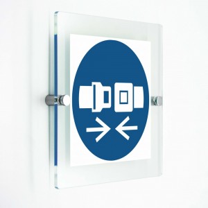 Agganciare la cintura di sicurezza - in plexiglass trasparenti da parete M020