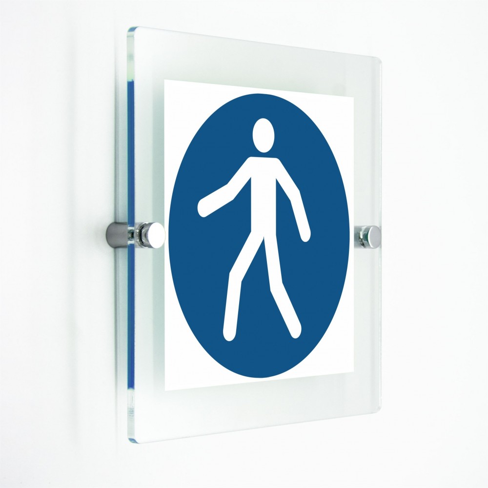 Percorso pedonale - in plexiglass trasparenti da parete M024