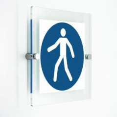 Percorso pedonale - in plexiglass trasparenti da parete M024