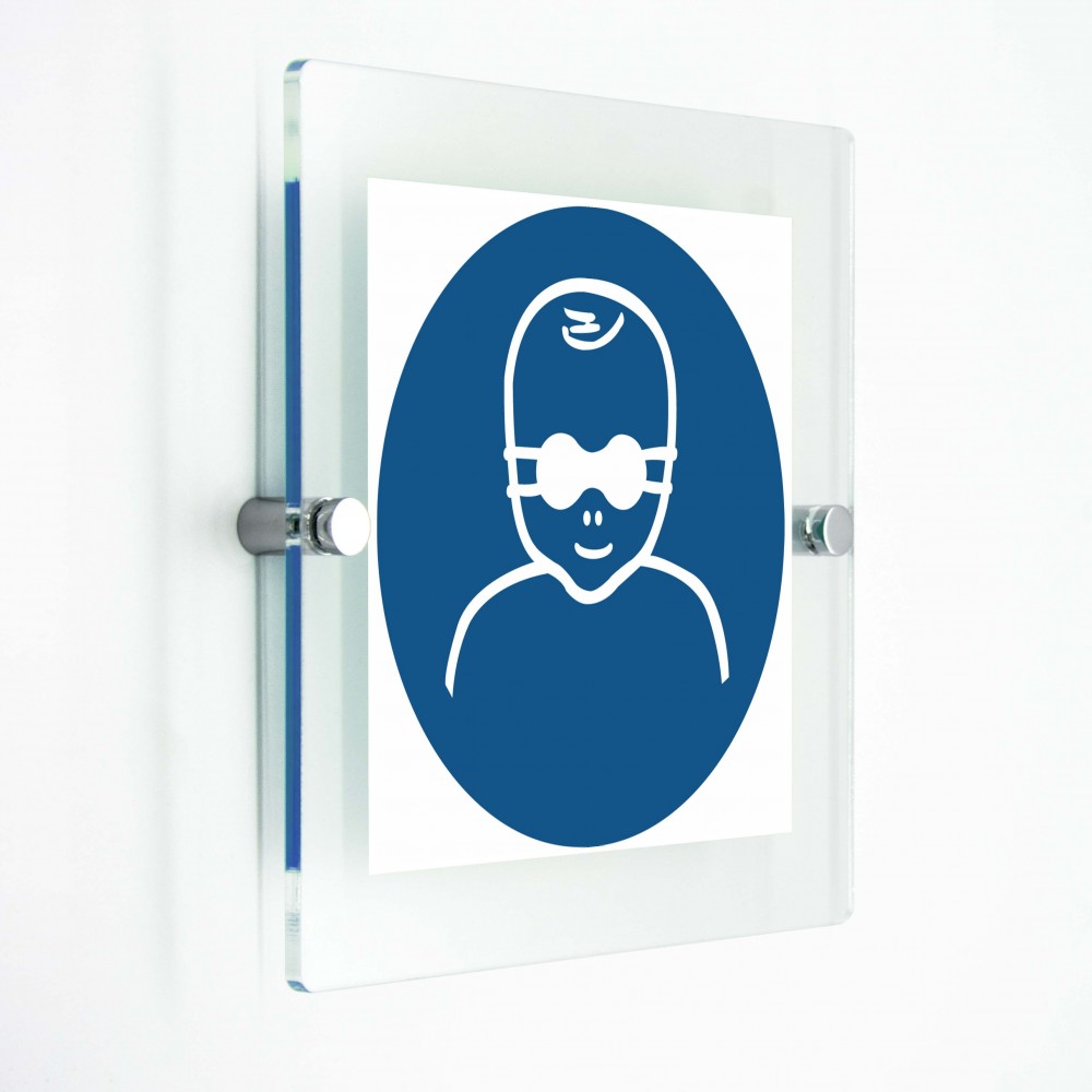 Occhiali protettivi con lenti opache per bambini obbligatori - in plexiglass trasparenti da parete M025