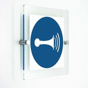 Usare una segnalazione acustica - in plexiglass trasparenti da parete M029