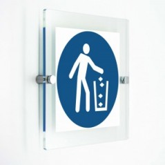 Usare il cestino per rifiuti - in plexiglass trasparenti da parete M030