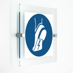 Indossare le calzature antistatiche - in plexiglass trasparenti da parete M032