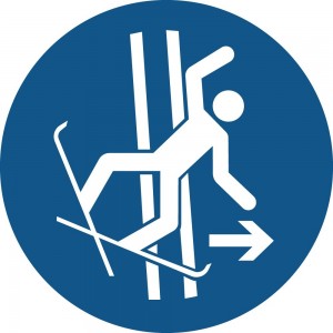 Lasciare immediatamente la pista in caso di caduta - in plexiglass trasparenti da parete M035