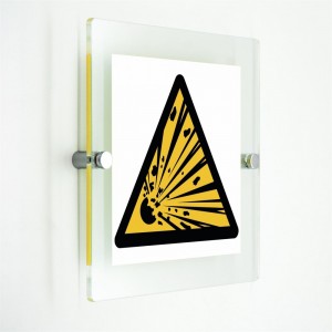 Materiali esplosivi - in plexiglass trasparenti da parete W002