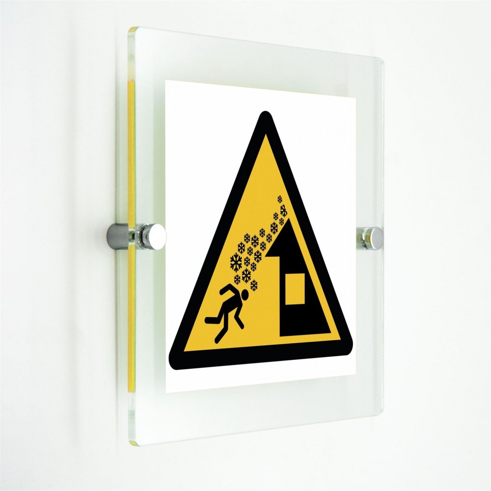 Attenzione caduta neve dal tetto - in plexiglass trasparenti da parete W040