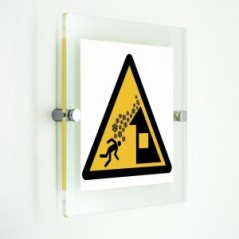 Attenzione caduta neve dal tetto - in plexiglass trasparenti da parete W040