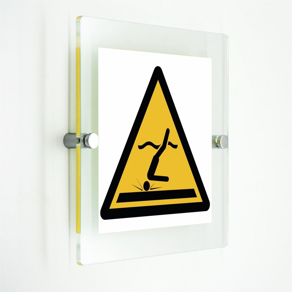 Attenzione acque poco profonde - in plexiglass trasparenti da parete W048