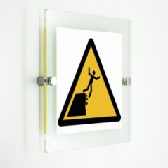 Attenzione bordo della scogliera instabile - in plexiglass trasparenti da parete W052