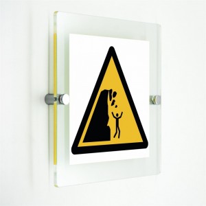 Attenzione scogliera instabile - in plexiglass trasparenti da parete W053