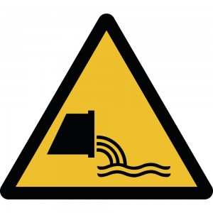 Attenzione deflusso acque reflue - in plexiglass trasparenti da parete W055