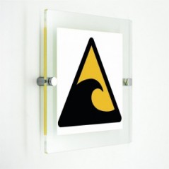 Attenzione zona pericolo tsunami - in plexiglass trasparenti da parete W056