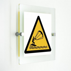 Attenzione kite surfing - in plexiglass trasparenti da parete W062