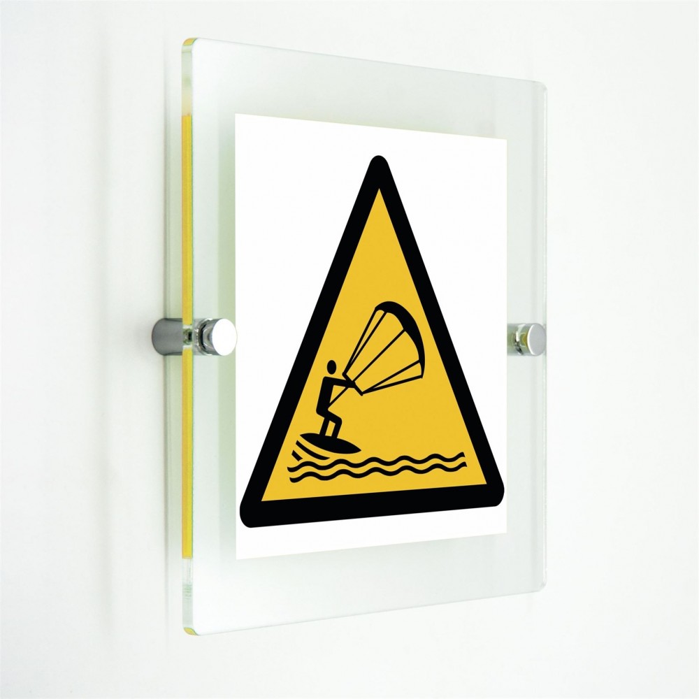 Attenzione kite surfing - in plexiglass trasparenti da parete W062