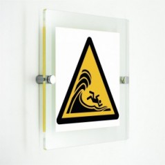Attenzione onde alte o frangenti - in plexiglass trasparenti da parete W065