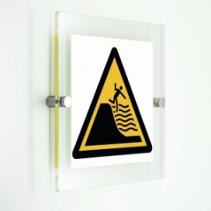 Attenzione spiaggia con improvviso dislivello - in plexiglass trasparenti da parete W066