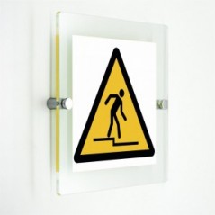Attenzione gradino - in plexiglass trasparenti da parete W070