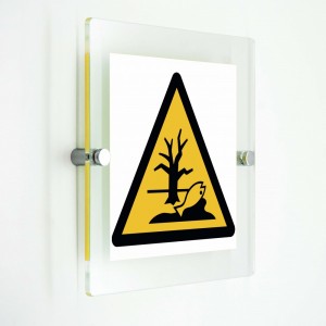 Attenzione sostanza o miscela che può causare un pericolo ambientale - in plexiglass trasparenti da parete W072
