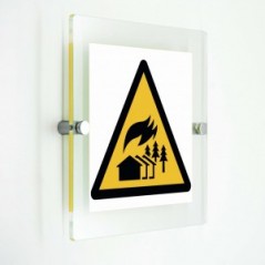 Attenzione zona di incendi su vasta scala - in plexiglass trasparenti da parete W073
