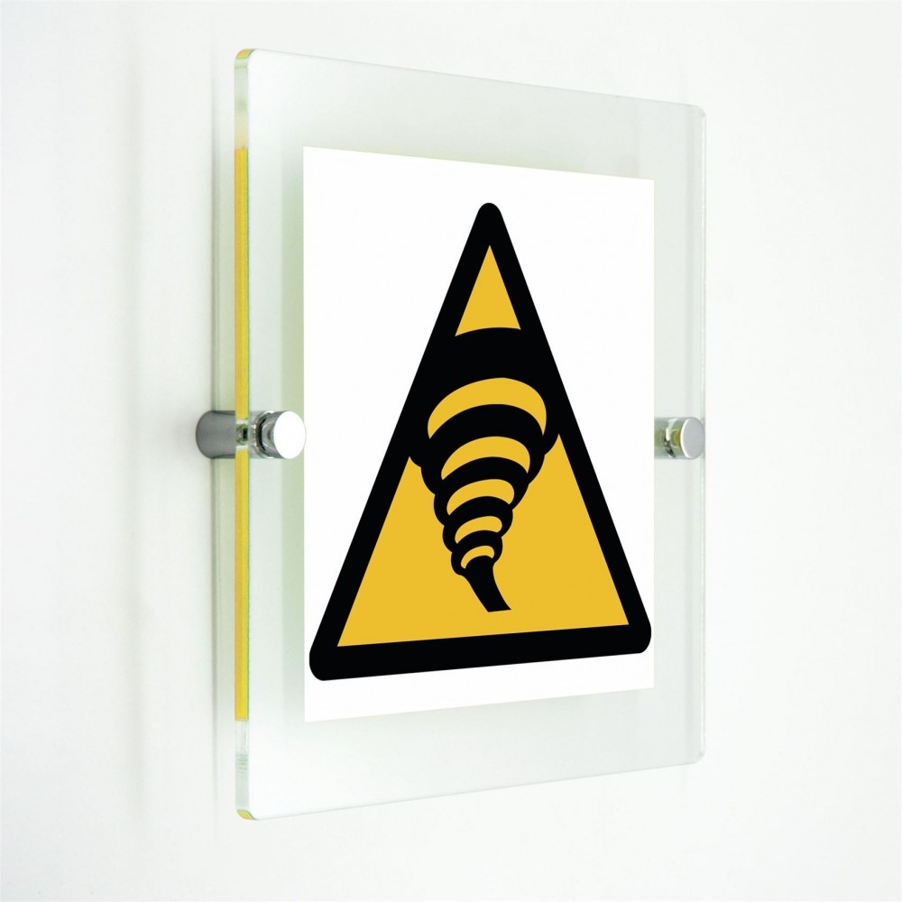 Attenzione zona di tornadi - in plexiglass trasparenti da parete W074