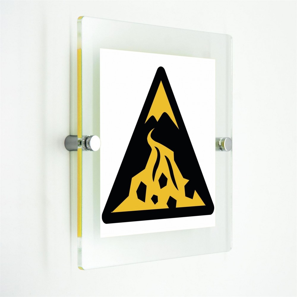 Attenzione zona di flussi detritici - in plexiglass trasparenti da parete W076