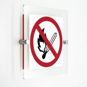 Vietato fumare e usare fiamme libere - in plexiglass trasparenti da parete P003