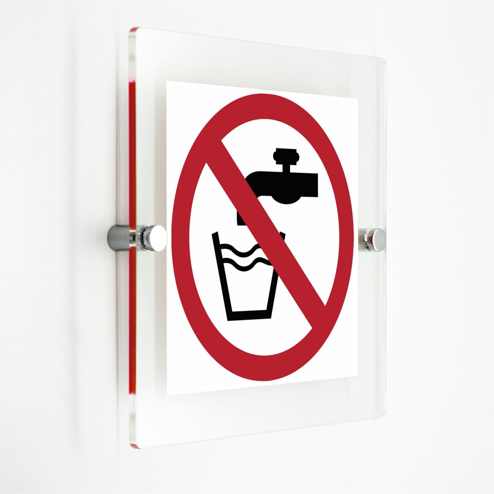 Acqua non potabile - in plexiglass trasparenti da parete P005