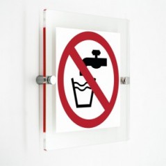 Acqua non potabile - in plexiglass trasparenti da parete P005