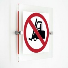 Vietato il transito ai carrelli elevatori - in plexiglass trasparenti da parete P006