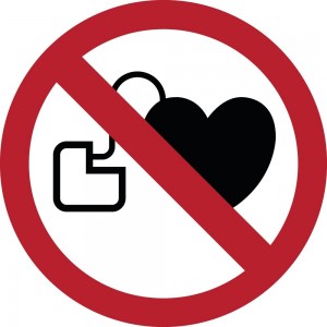 Divieto di accesso ai portatori di pacemaker - in plexiglass trasparenti da parete P007