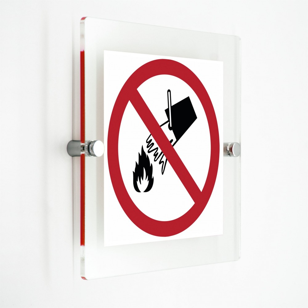 Non spegnere con l’acqua - in plexiglass trasparenti da parete P011