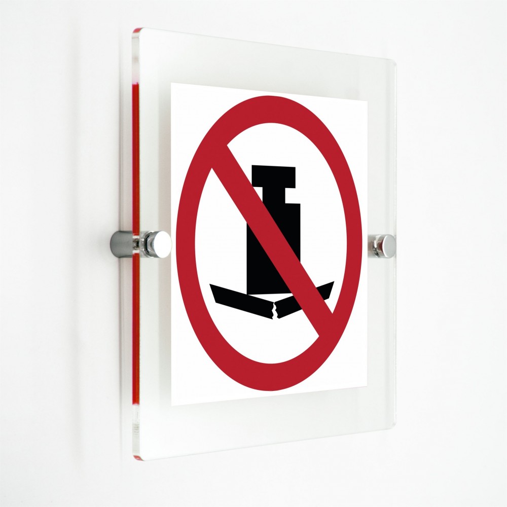 Vietato appoggiare carichi pesanti - in plexiglass trasparenti da parete P012