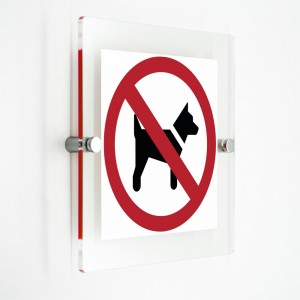 Divieto di accesso ai cani - in plexiglass trasparenti da parete P021