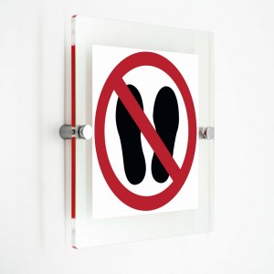 Vietato calpestare o sostare in questa zona - in plexiglass trasparenti da parete P024