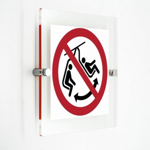 Vietato dondolare - in plexiglass trasparenti da parete P038