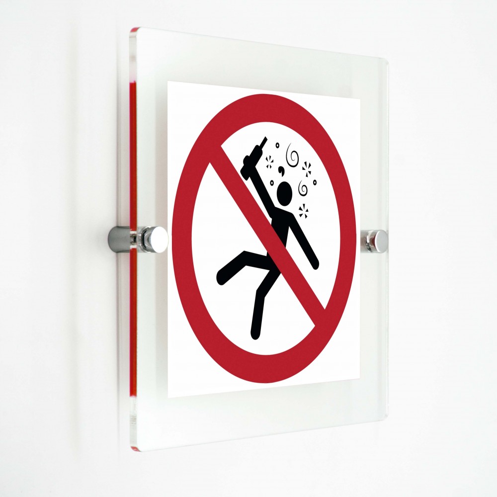 Vietato l'ingresso alle persone in stato di ebrezza - in plexiglass trasparenti da parete P043