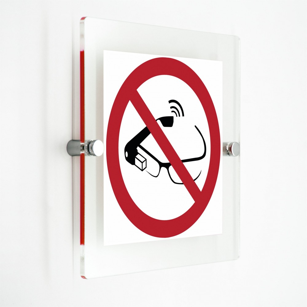 Proibito l'uso degli smart glass - in plexiglass trasparenti da parete P044