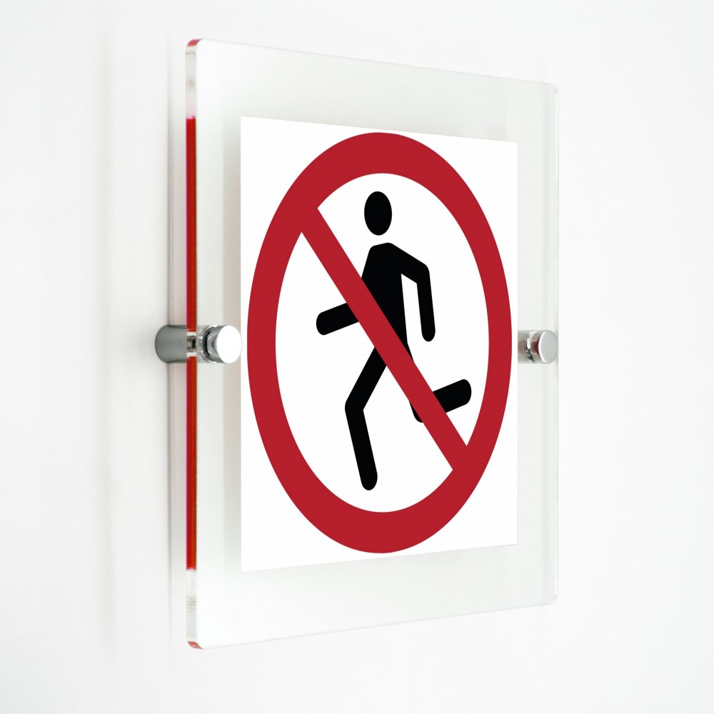 Vietato correre - in plexiglass trasparenti da parete P048