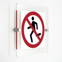 Vietato correre - in plexiglass trasparenti da parete P048