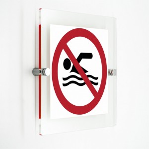 Divieto di balneazione - in plexiglass trasparenti da parete P049