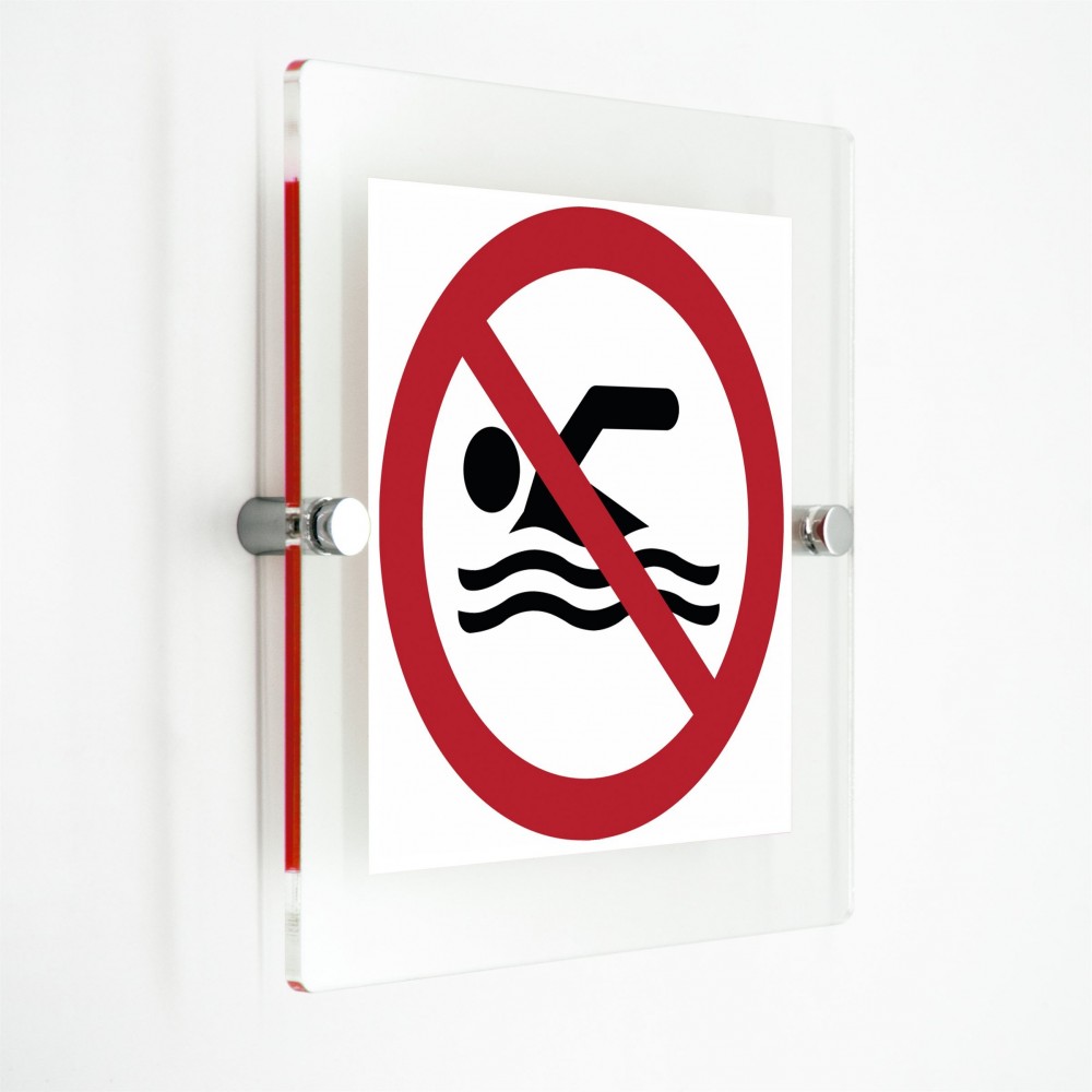 Divieto di balneazione - in plexiglass trasparenti da parete P049